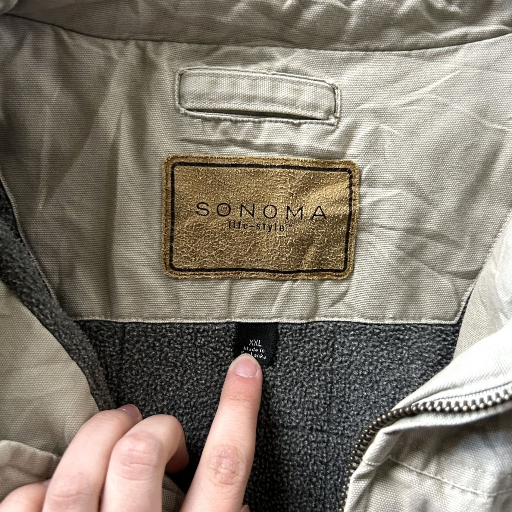 Vintage Y2K Sonoma Jacket Mens 2XL Gray Canvas Full Zip Fleece Lined Insulated Casual Size US XXL / EU 58 / 5 - 2 Thumbnail
