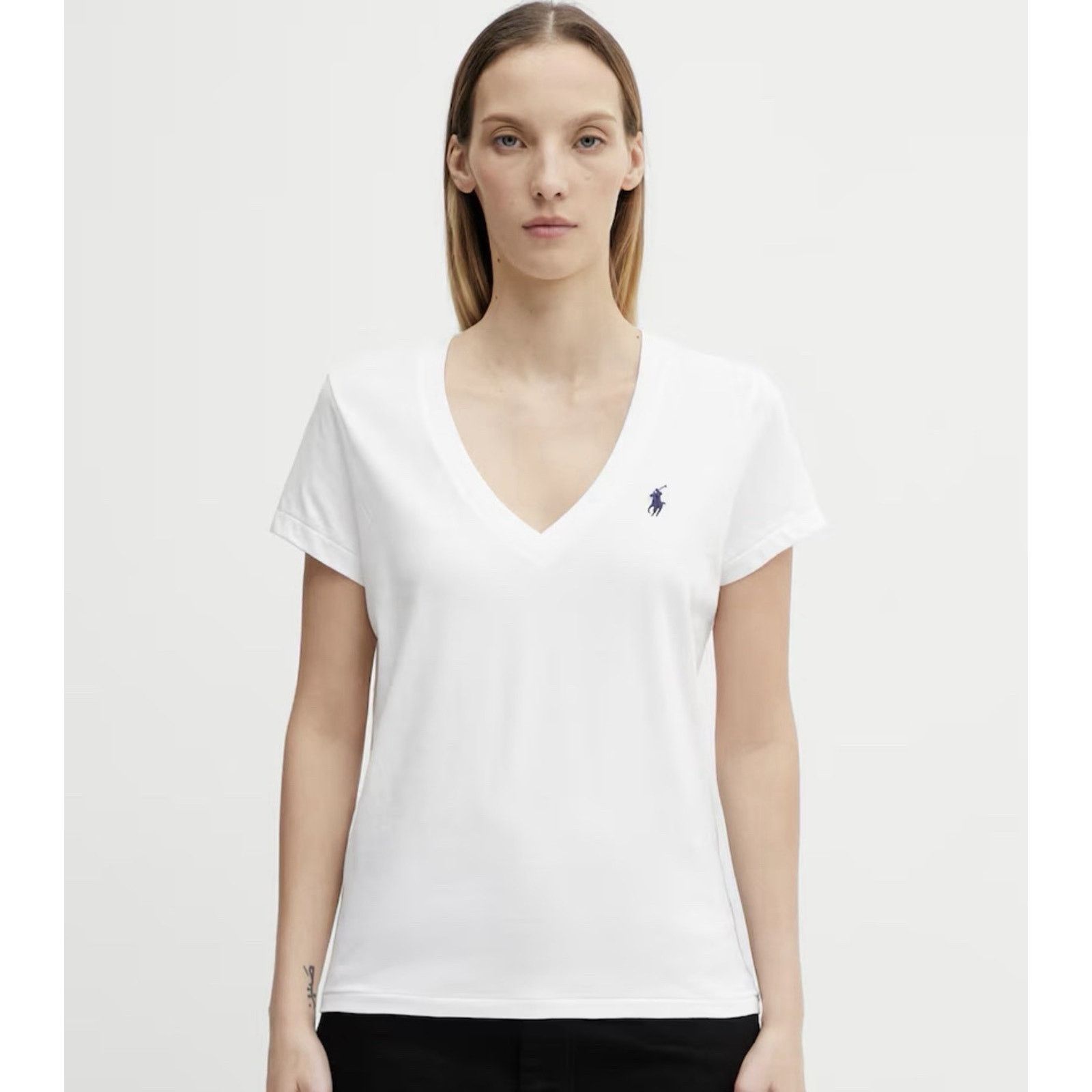 Polo Ralph Lauren NWT Polo Ralph Lauren Women White V Neck T-Shirt Tee Cotton Size M / US 6-8 / IT 42-44 - 7 Thumbnail
