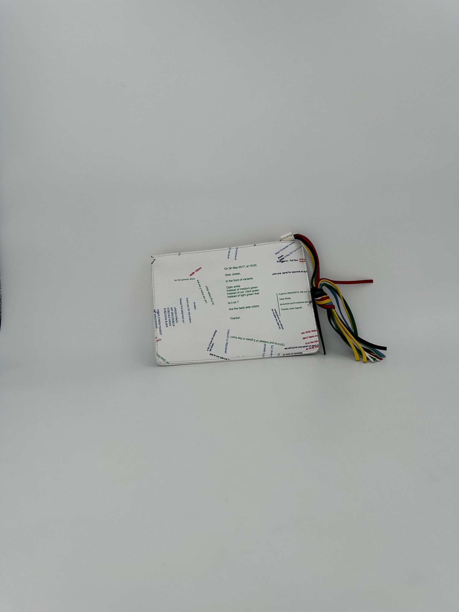 Ports 1961 White Leather Pouch With Colorful Tassel Size ONE SIZE - 7 Thumbnail