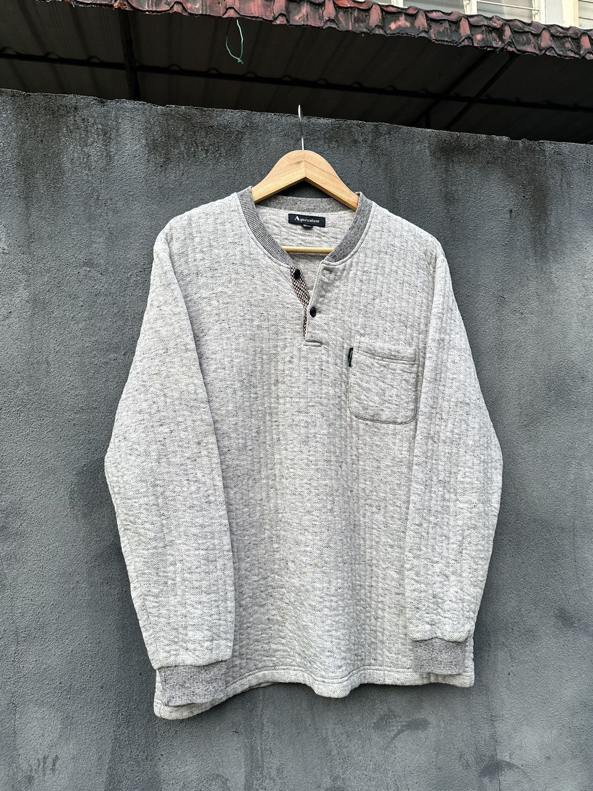 Aquascutum 👹Aquascutum Half Button Long Sleeves Shirt Size US M / EU 48-50 / 2 - 3 Thumbnail