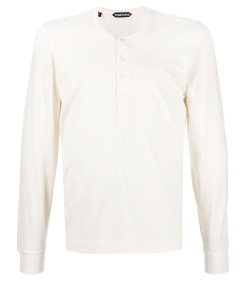 image of Tom Ford O1Sm1Stk0124 Henry Neck T-Shirt In Off-White in Off White, Men's (Size Large)