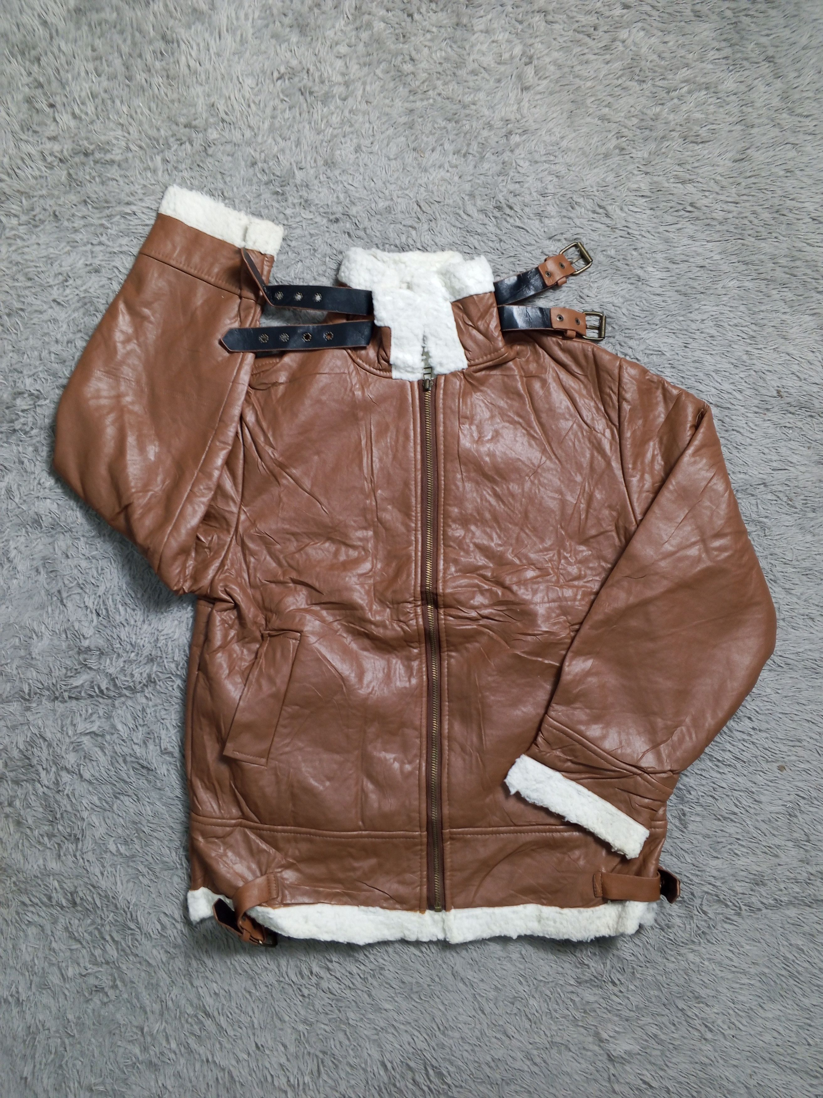 Japanese Brand Vintage Leather Sherpa Jacket Size US L / EU 52-54 / 3 - 1 Thumbnail