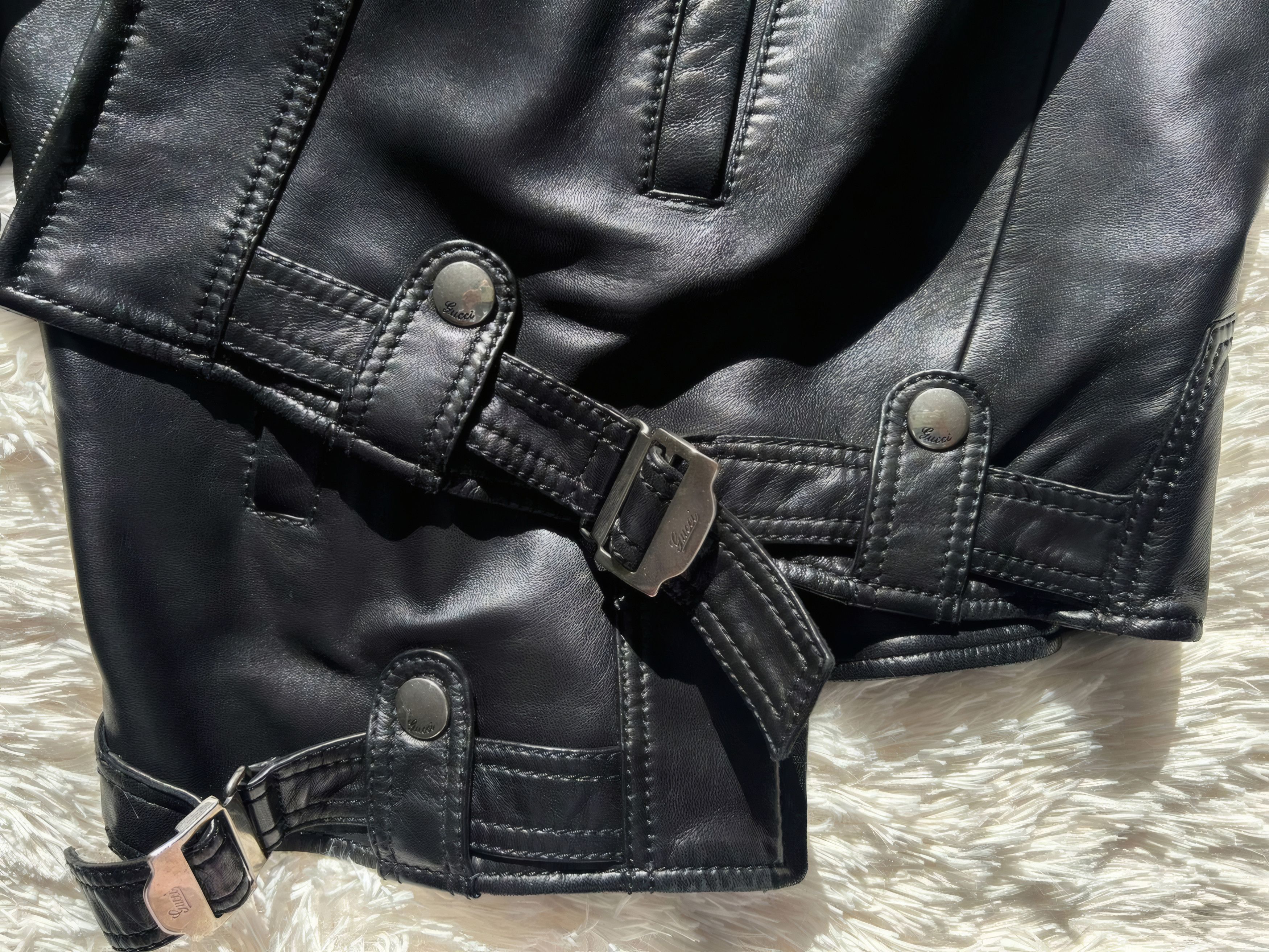 Gucci Black Lambskin Leather Jacket