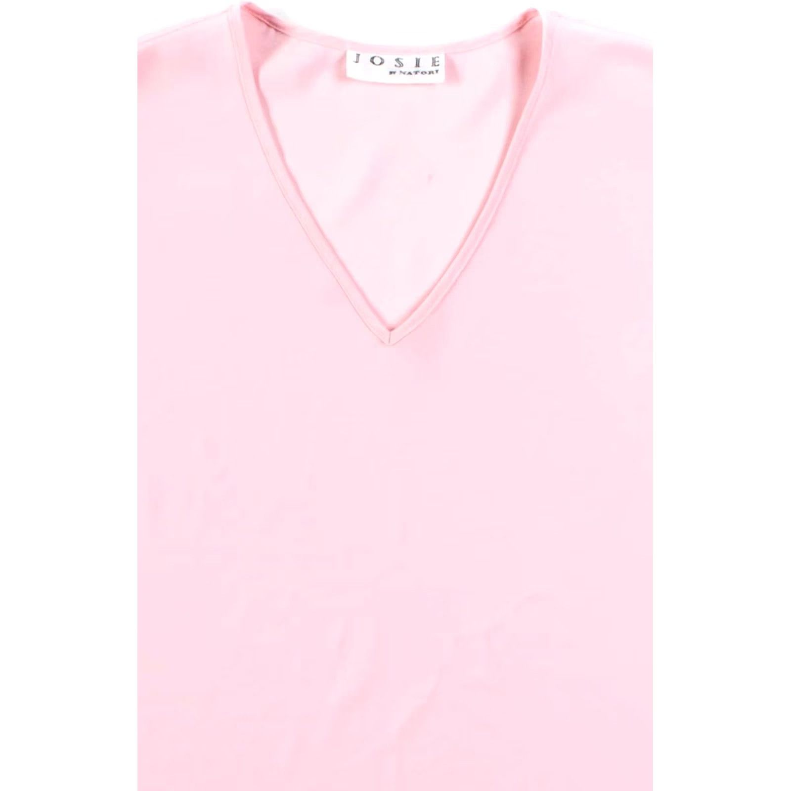 Vintage VINTAGE Josie by Natori Shirt Medium Pink V-Neck Tee Top Womens Size M / US 6-8 / IT 42-44 - 2 Thumbnail