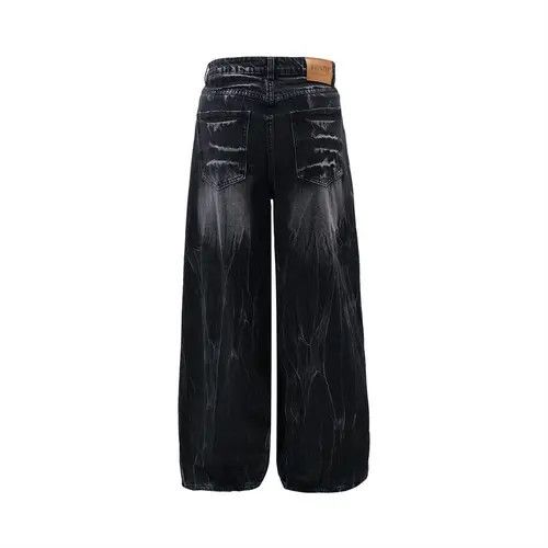 Japanese Brand Men's oversize hip-hop trendy washed straight tie-dye jeans Size US 32 / EU 48 - 3 Thumbnail