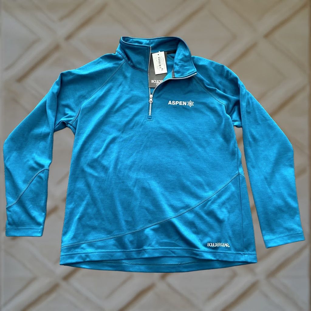 Vintage Aspen Ski Resort Women's XL 1/4 Zip Blue Windbreaker Skiing Snowboarding NWT Size XL / US 12-14 / IT 48-50 - 1 Thumbnail