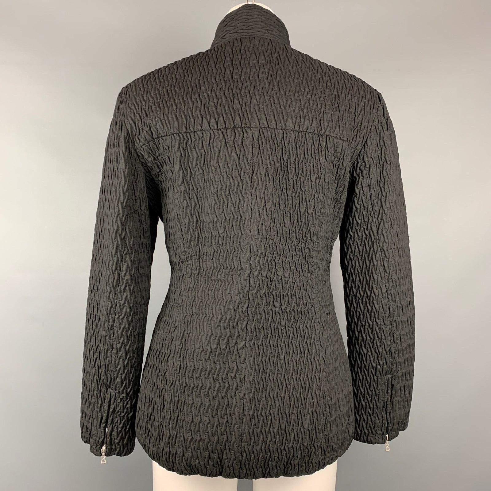 Bogner BOGNER Size 6 Black Quilted Textured Nylon Jacket Size M / US 6-8 / IT 42-44 - 4 Thumbnail