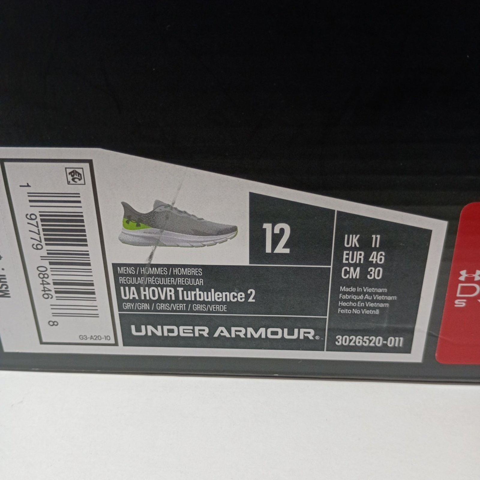 Under Armour Under Armour HOVR Turbulence 2 Men Size 12 Gray / Neon Green Size US 12 / EU 45 - 7 Thumbnail