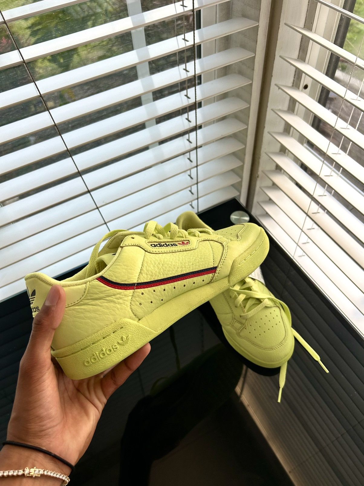 Adidas Adidas Continental 80 Volt Neon Green Leather Sneakers Size US 8.5 / EU 41-42 - 1 Thumbnail