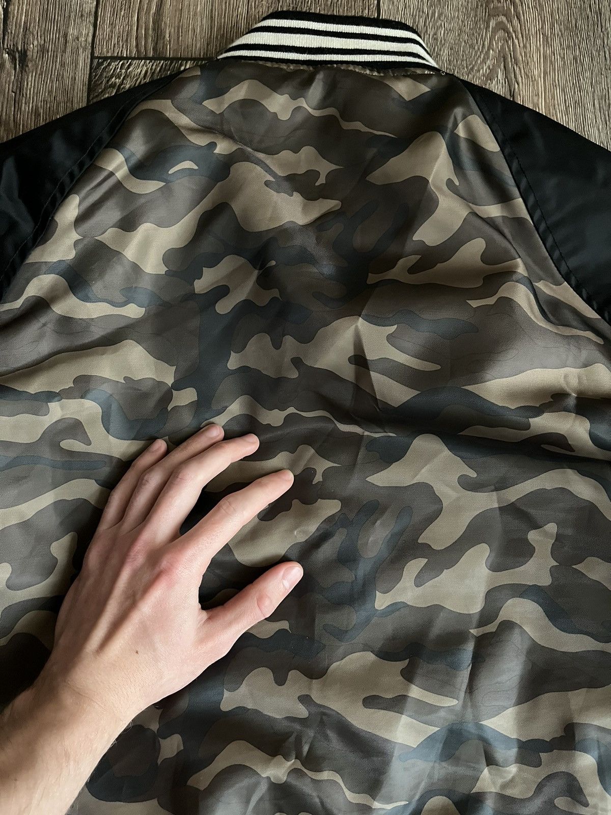 Schott × Vintage Vintage Schott ‘S’ Logo Camo Bomber Jacket NYC Size US XL / EU 56 / 4 - 16 Thumbnail