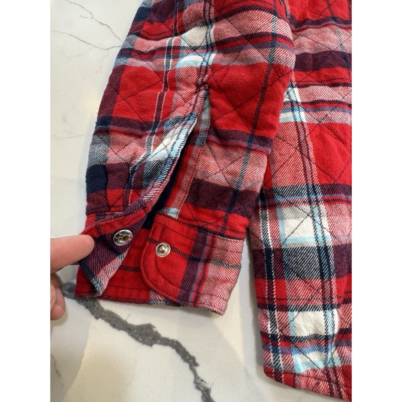 Other Cat & Jack Red Flannel Lined Snap Jacket Kids Youth M (8/10) Size US M / EU 48-50 / 2 - 8 Thumbnail
