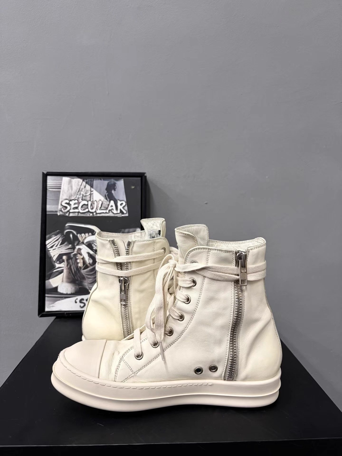 Rick Owens Rick Owens Mainline White High-Top Big Converse K34 Size US 9 / IT 39 - 5 Thumbnail