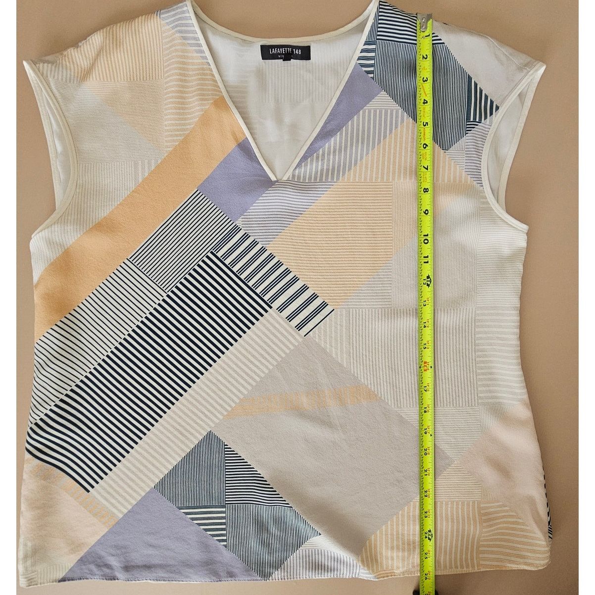 Lafayette 148 EUC Lafayette 148 Striped Sleeveless Silk Blouse Top XL Size XL / US 12-14 / IT 48-50 - 7 Thumbnail