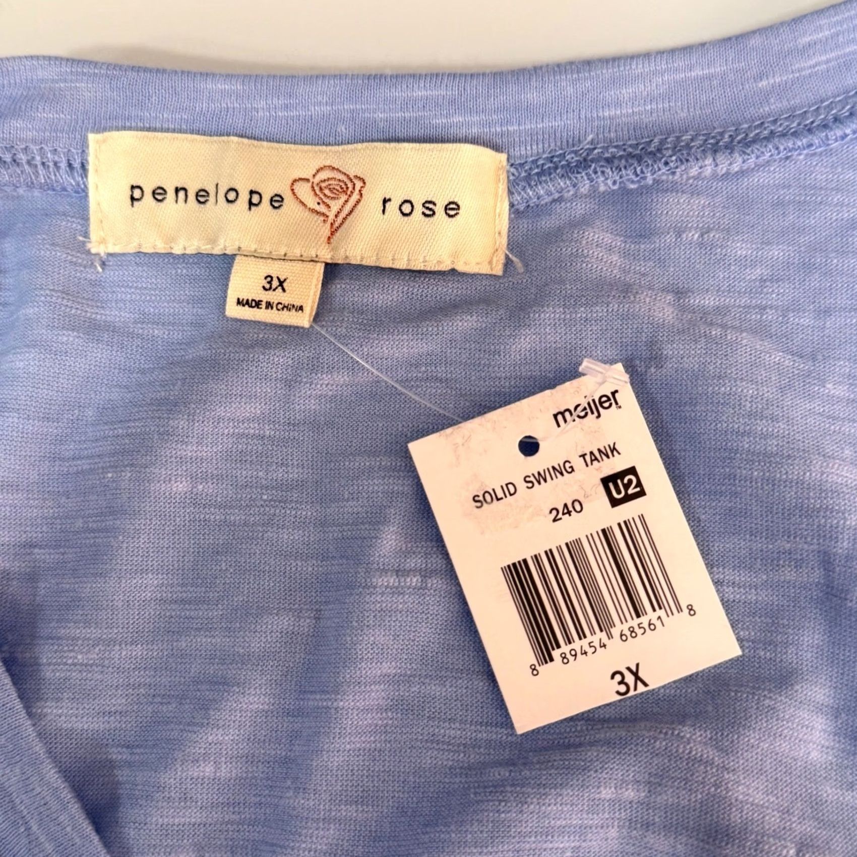 Vintage VINTAGE Penelope Rose Tank Top Womens 3X Sleeveless Cotton Blend Slub Knit Blue NWT Size XXL / US 16-18 / IT 52-54 - 7 Thumbnail