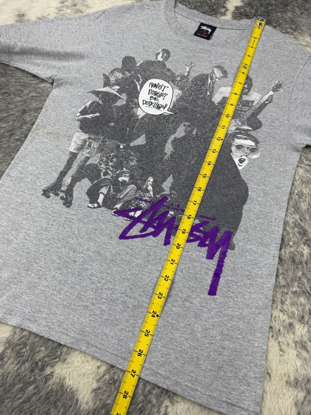 Stussy Vintage Y2K Stüssy Multiprint Rap Tee Heather Grey Tshirt Size US S / EU 44-46 / 1 - 11 Thumbnail