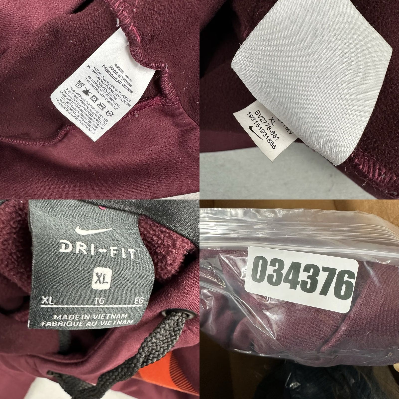 Nike Nike Hoodie Mens XL Burgundy Camo Print Pullover Training BV2778 Kangaroo Pocket Size US XL / EU 56 / 4 - 8 Thumbnail