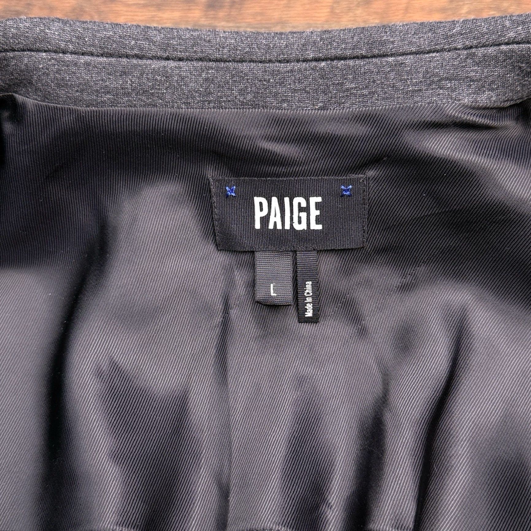 Paige Paige Sport Coat Mens Large Iced Black Stretch Blazer - Classic, Single-Breasted, Notch Lapel, 2-Button Front, Dry Clean Only, Regular Fit Size 42R - 6 Thumbnail