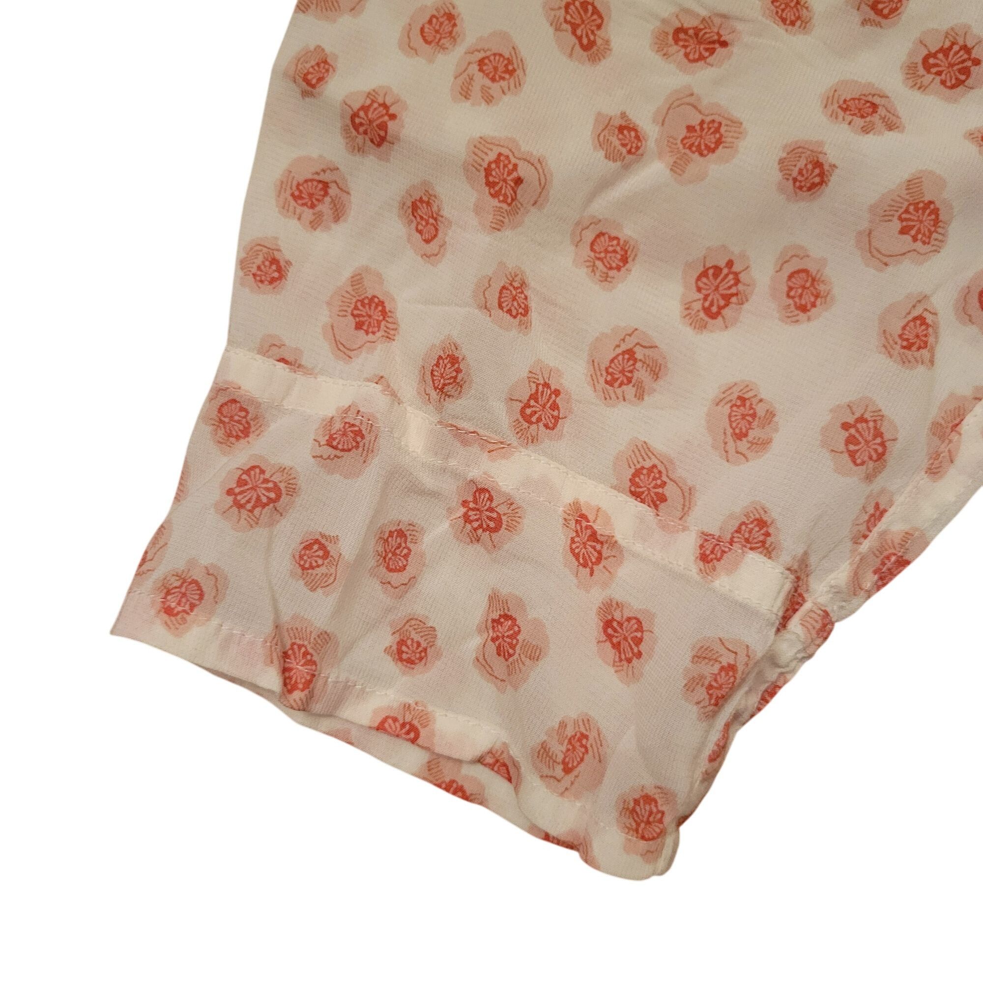 Flax M White Pink Floral Midi Dress Prairie Lagenlook Cottag