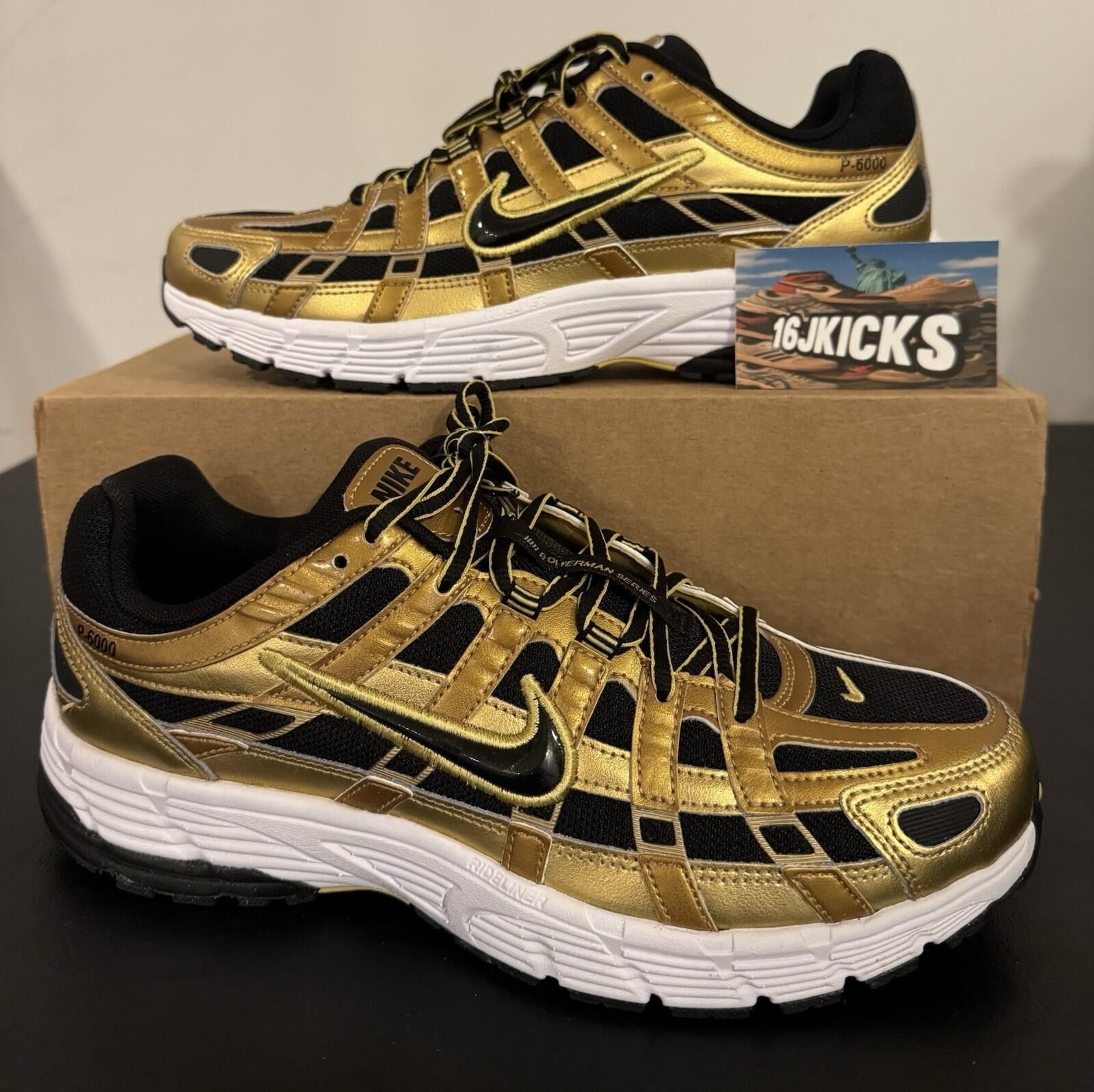 Nike Nike P-6000 Shoes Metallic Gold Black HQ3030-700 Men's 10 Size US 9 / EU 42 - 1 Thumbnail