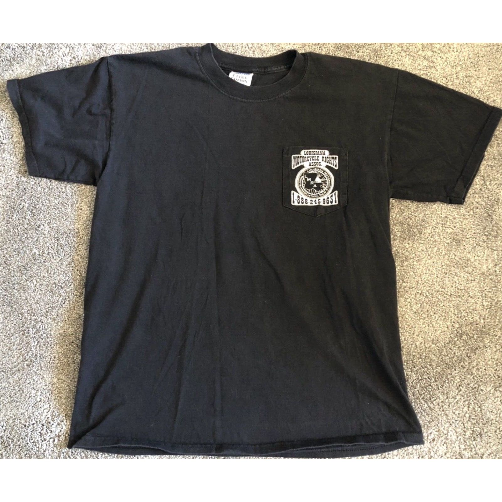 Gildan VINTAGE Louisiana Motorcycle Rights T-Shirt L Black Gildan Shirt Mens USA 2000s 90s Rally Motorbike Size US L / EU 52-54 / 3 - 3 Thumbnail