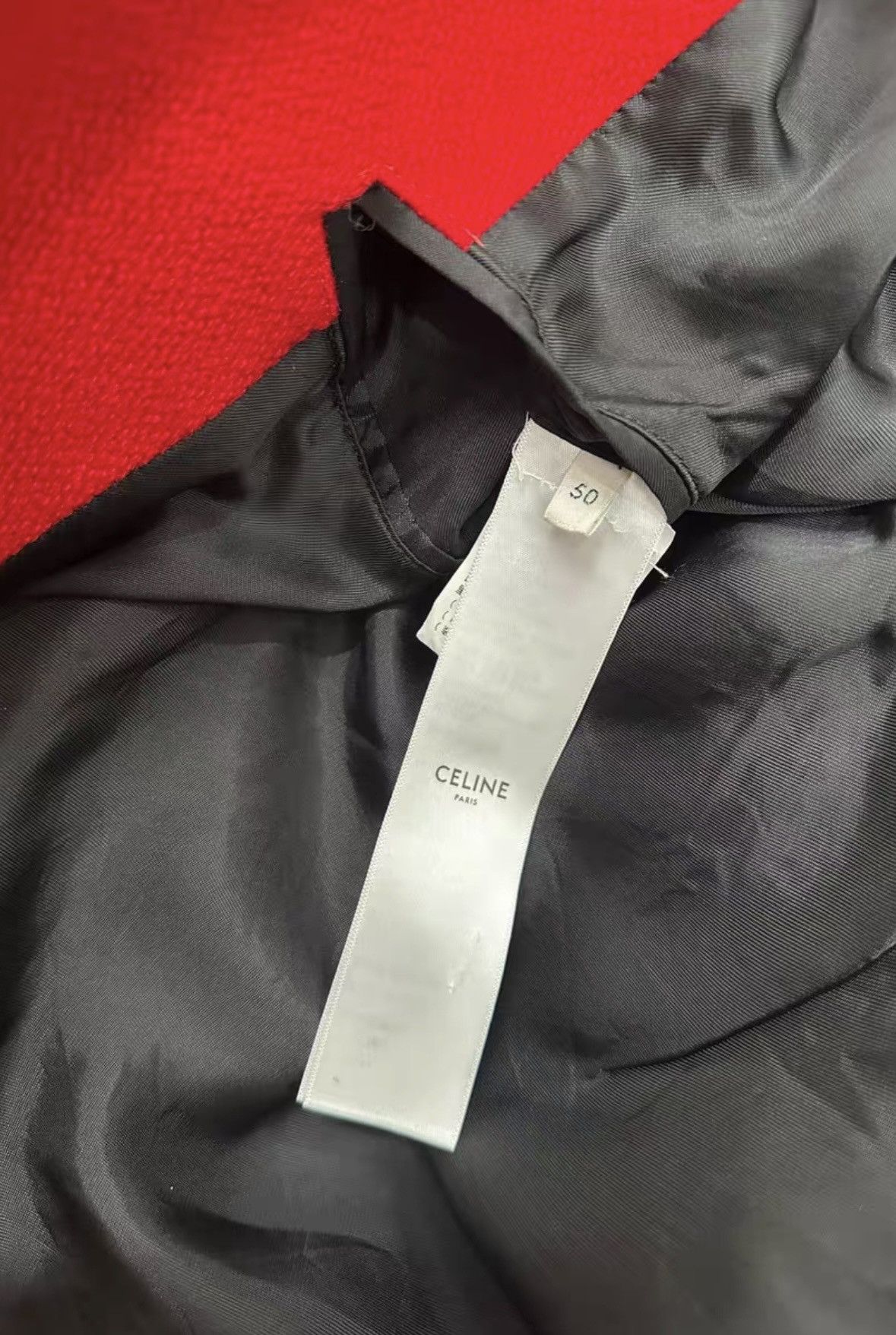 Celine Celine Red Leather Sleeves Varsity Jacket Size US L / EU 52-54 / 3 - 5 Thumbnail