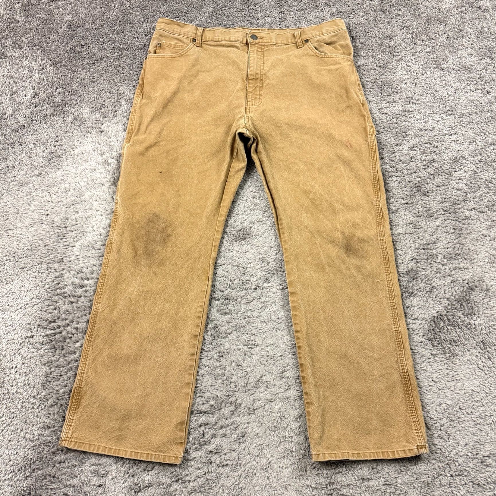 Dickies Dickies Pants 38 Brown Carpenter Canvas Mid Utility Work Wear Stretch Outdoors Men Regular Inseam 30 Size US 38 / EU 54 - 2 Thumbnail