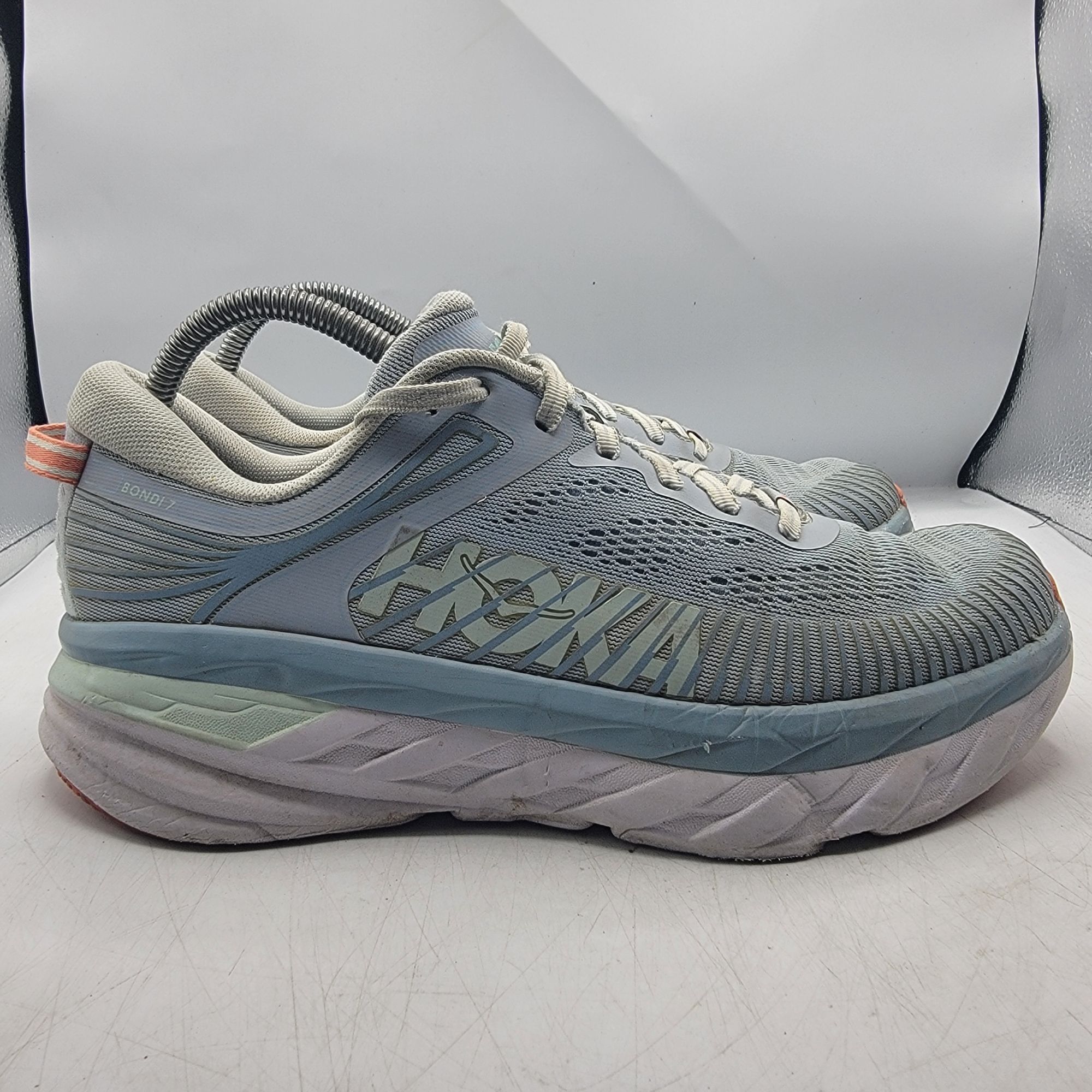 Hoka Hoka One One Bondi 7 Womens 9.5 Blue Fog Sneaker Shoes Athle Size US 9.5 / IT 39.5 - 13 Thumbnail