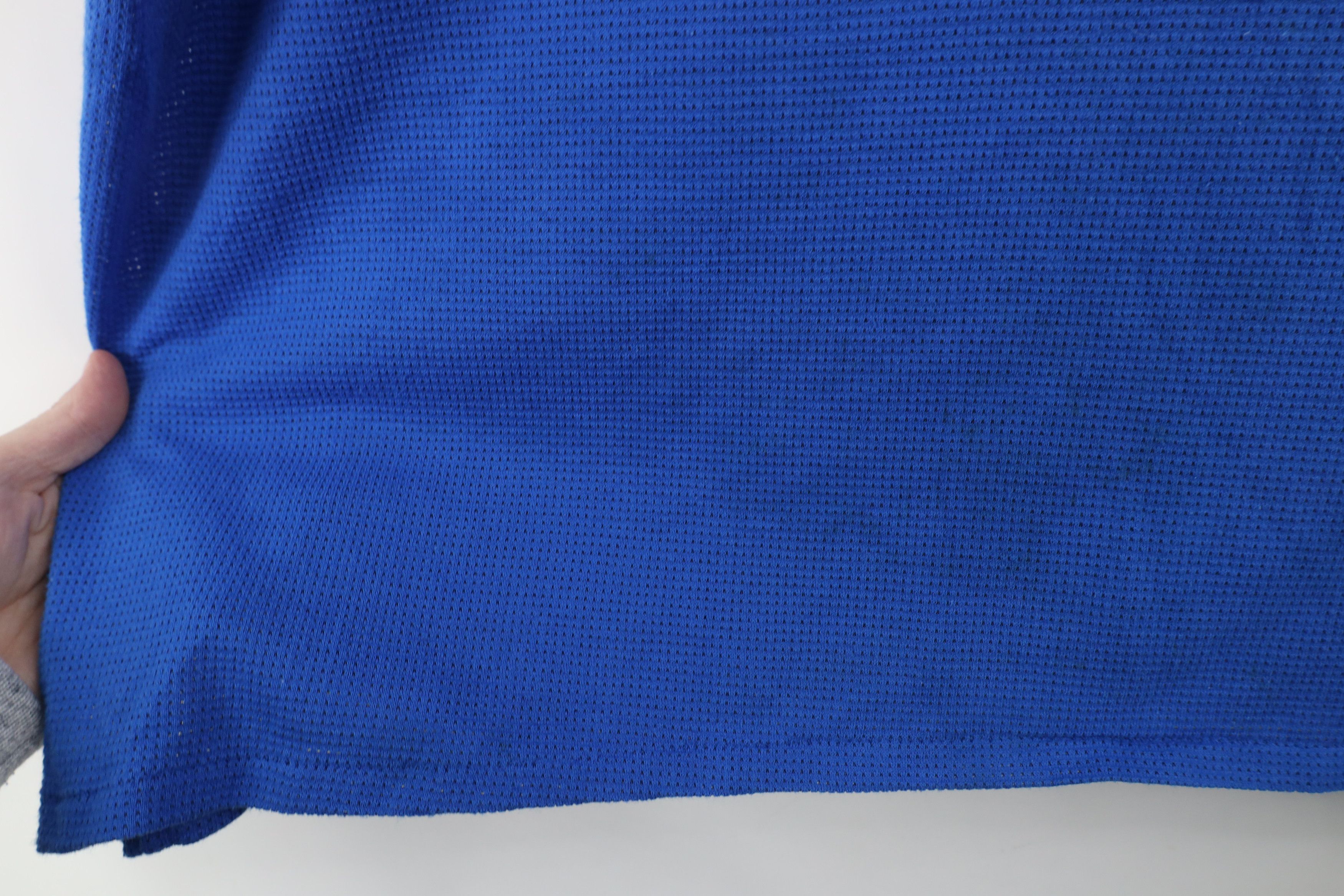 Majestic × Vintage Vintage 90s Majestic Blank Mesh Knit Polo Shirt Blue USA Size US L / EU 52-54 / 3 - 10 Thumbnail