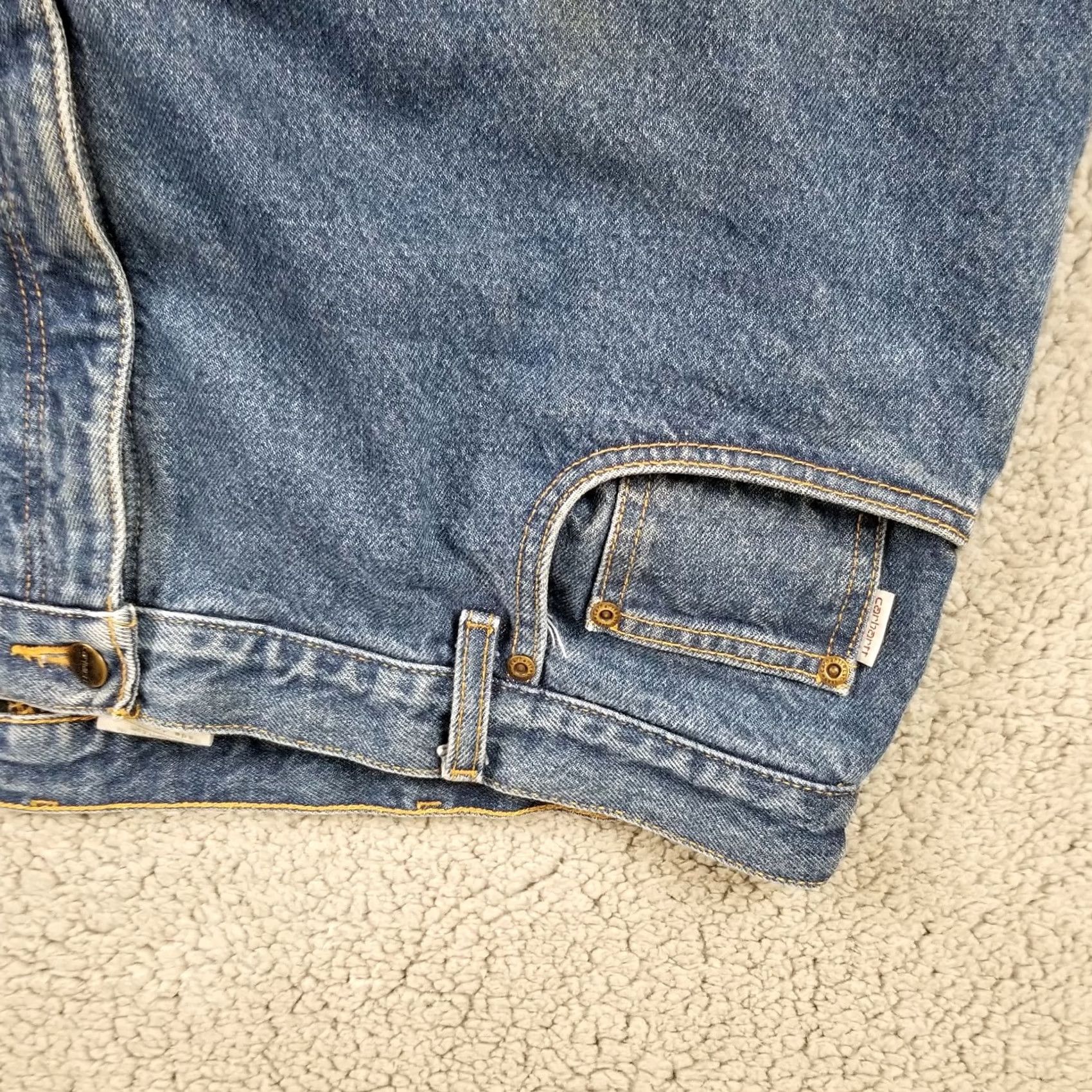 Carhartt Carhartt Fleece Lined Blue Jeans Denim Straight Leg 42x30 Mens Regular Size 42 Inseam 30 USA DST B155 DST Docked Logo Vintage: No Size US 42 / EU 58 - 2 Thumbnail