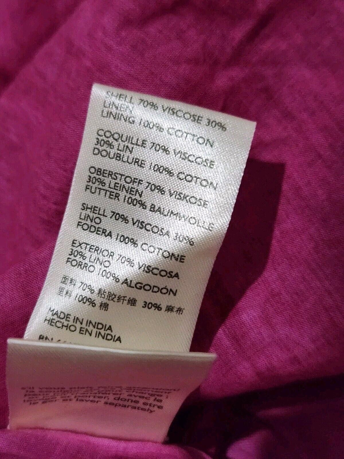 Designer Pilcro Skirt small Pink Tiered Elastic Waist Viscose Linen Size 28" / US 6 / IT 42 - 6 Thumbnail