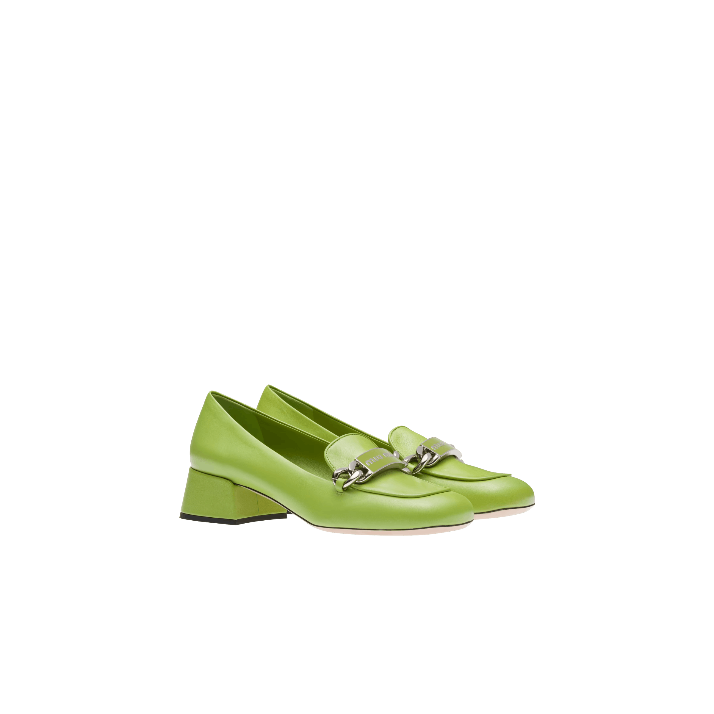 Miu Miu o1la1rc1a0724 Loafer in Green Size US 7 / IT 37 - 1 Preview
