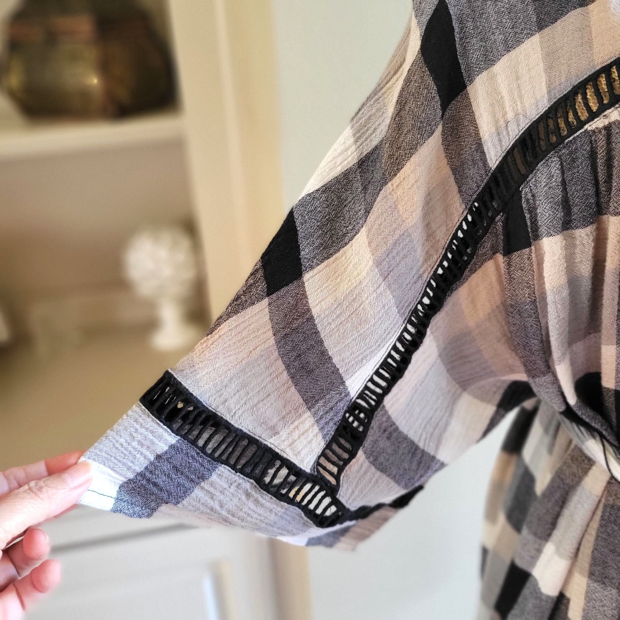 Anthropologie Anthropology Mauve Plaid Bohemian Tunic Dress With Belt & L Size S / US 4 / IT 40 - 7 Thumbnail
