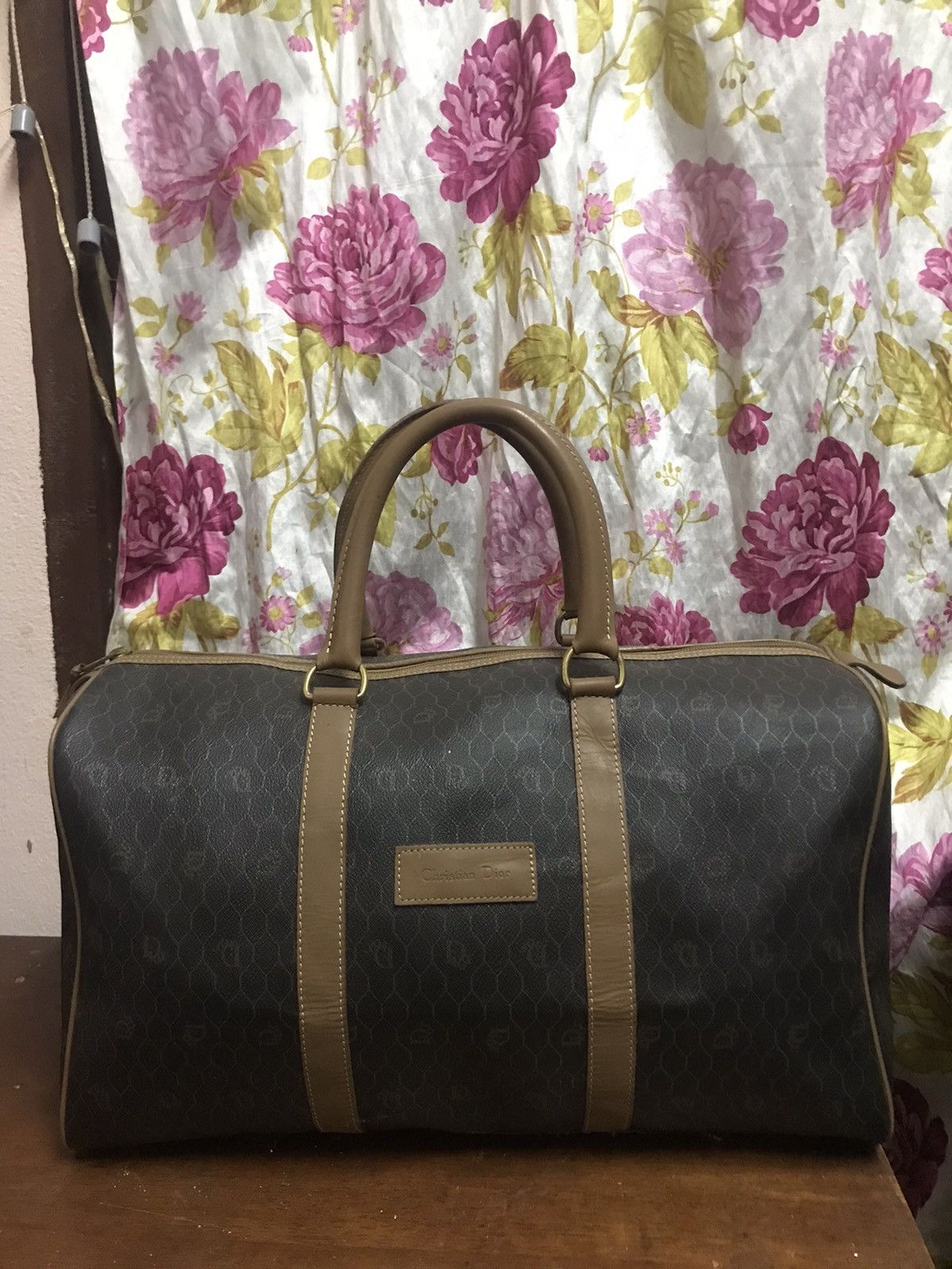Christian Dior Monsieur Authentic Christian Dior Brown Honeycomb Camvas Travel Bag Size ONE SIZE - 1 Thumbnail