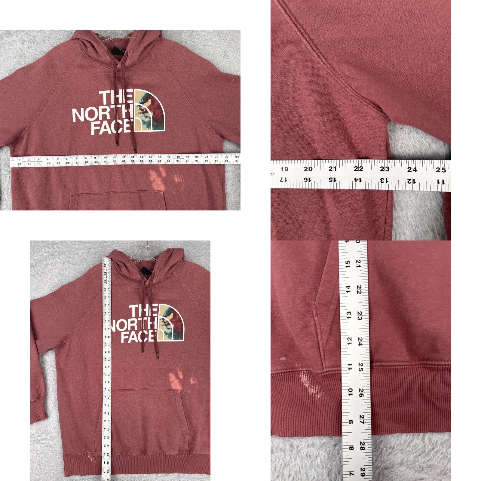 The North Face The North Face Hoodie Women XL Burgundy Pullover Kangaroo Pocket Graphic Logo - Women - XL - Burgundy/Red - Hoodie - Graphic Print - All Seasons Size XL / US 12-14 / IT 48-50 - 8 Thumbnail