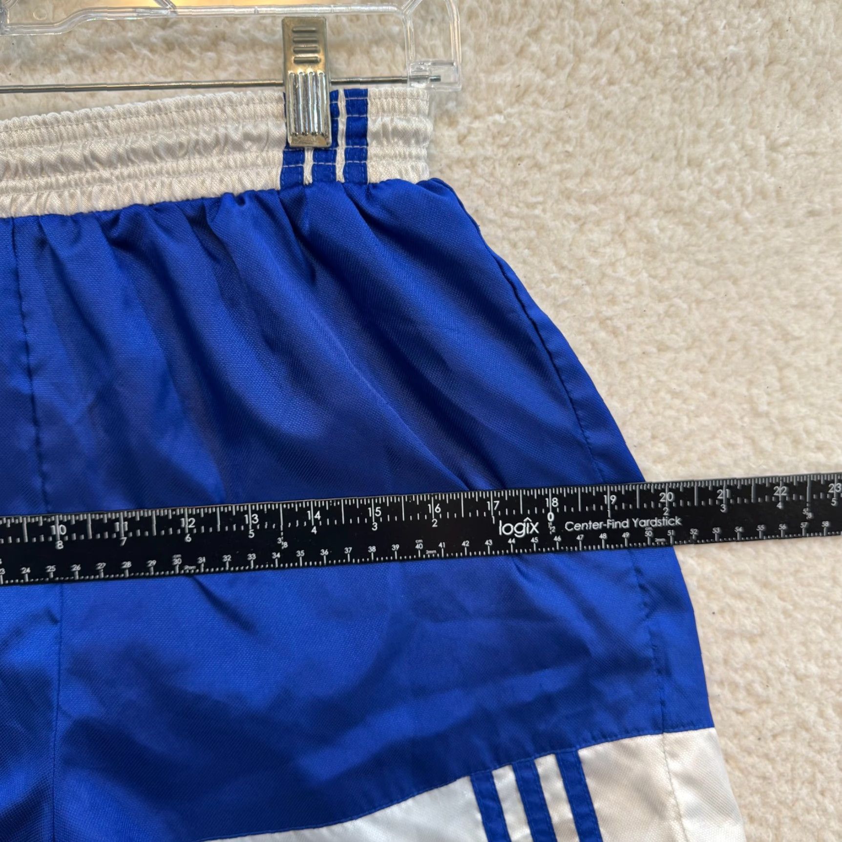 Adidas VINTAGE Adidas Soccer Shorts XS Boys Girls Royal Blue Sporty Stripe Y2K Cyber Grunge Size 26" / US 2 / IT 38 - 6 Thumbnail