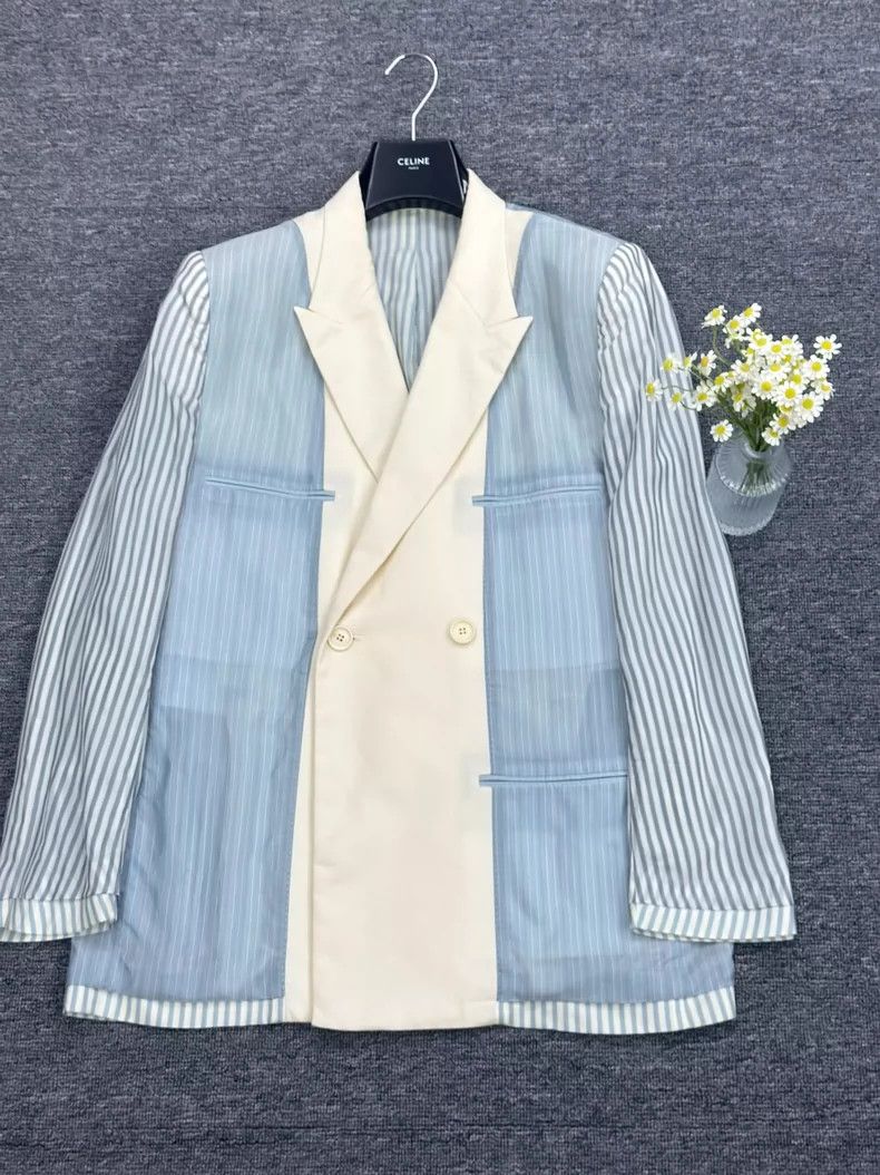 Dior Dior 19ss striped stitching catwalk suit 2502-Nextarrow Size 52R - 1 Thumbnail