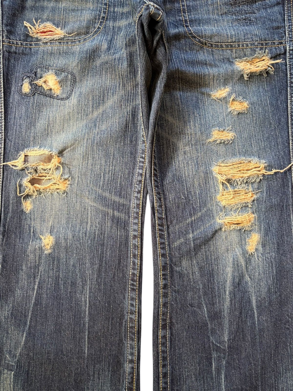 Hysteric Glamour Vintage Japanese Brand Rusty Wash Distress Flare Jeans Size 31" - 3 Thumbnail