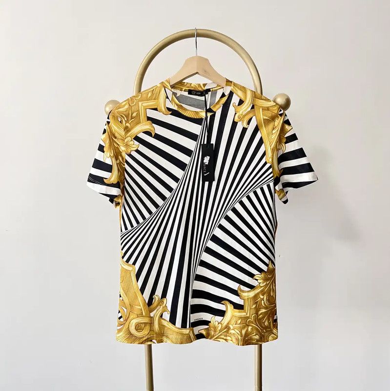 Versace Versace M Summer Multicolor Cotton Short Sleeve T-Shirt 0089 Size US M / EU 48-50 / 2 - 1 Thumbnail