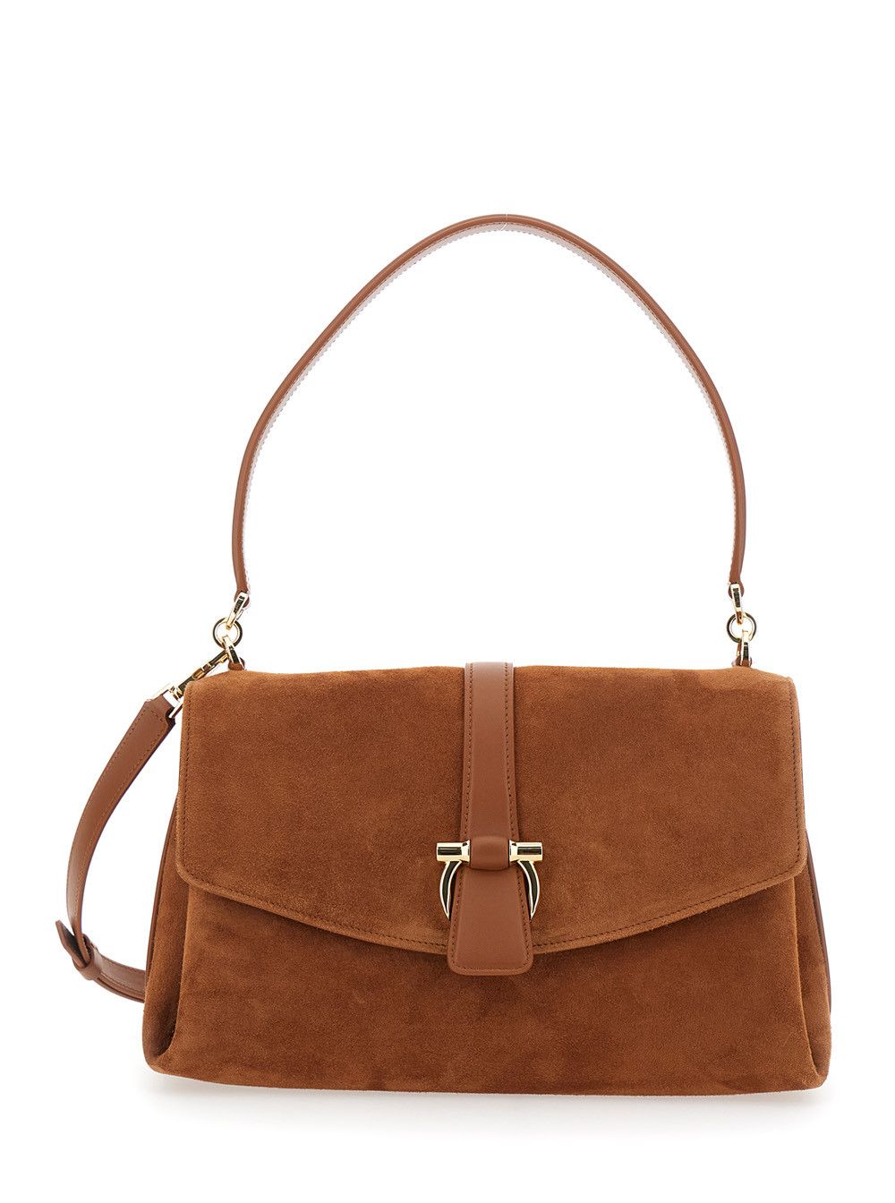 Salvatore Ferragamo Brown Crossbody bag with Adjustable and Removable Strap and Closure with Gancini Plaque in Suede for Women Size ONE SIZE - 1 Thumbnail