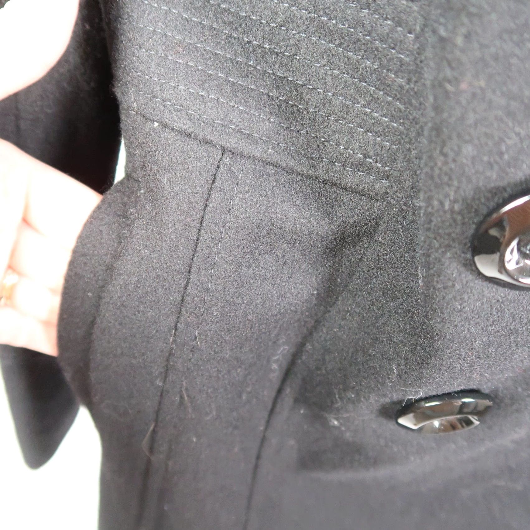 Vintage VINTAGE Jason Kole Black Wool Double-Breasted Peacoat Jacket L Womens Pea Coat Short Length Wool Size L / US 10 / IT 46 - 7 Thumbnail