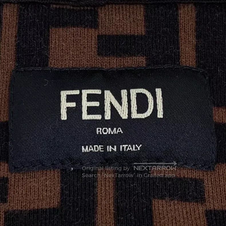 Fendi Fendi Dark Brown Logo Letter Full-Print Cotton Hooded Draw Size US L / EU 52-54 / 3 - 5 Thumbnail