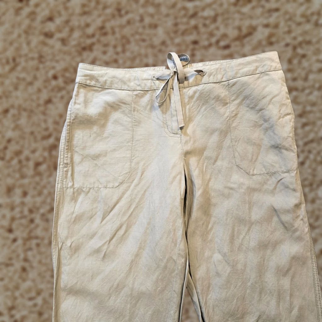 J. Jill J. Jill Pants Womens Size 8P Petite Beige Silk Linen Blend Cropped Pull On Casual Beige Silk Linen Blend Cropped Pants Casual Womens 8P Petite Size 30" / US 8 / IT 44 - 1 Thumbnail