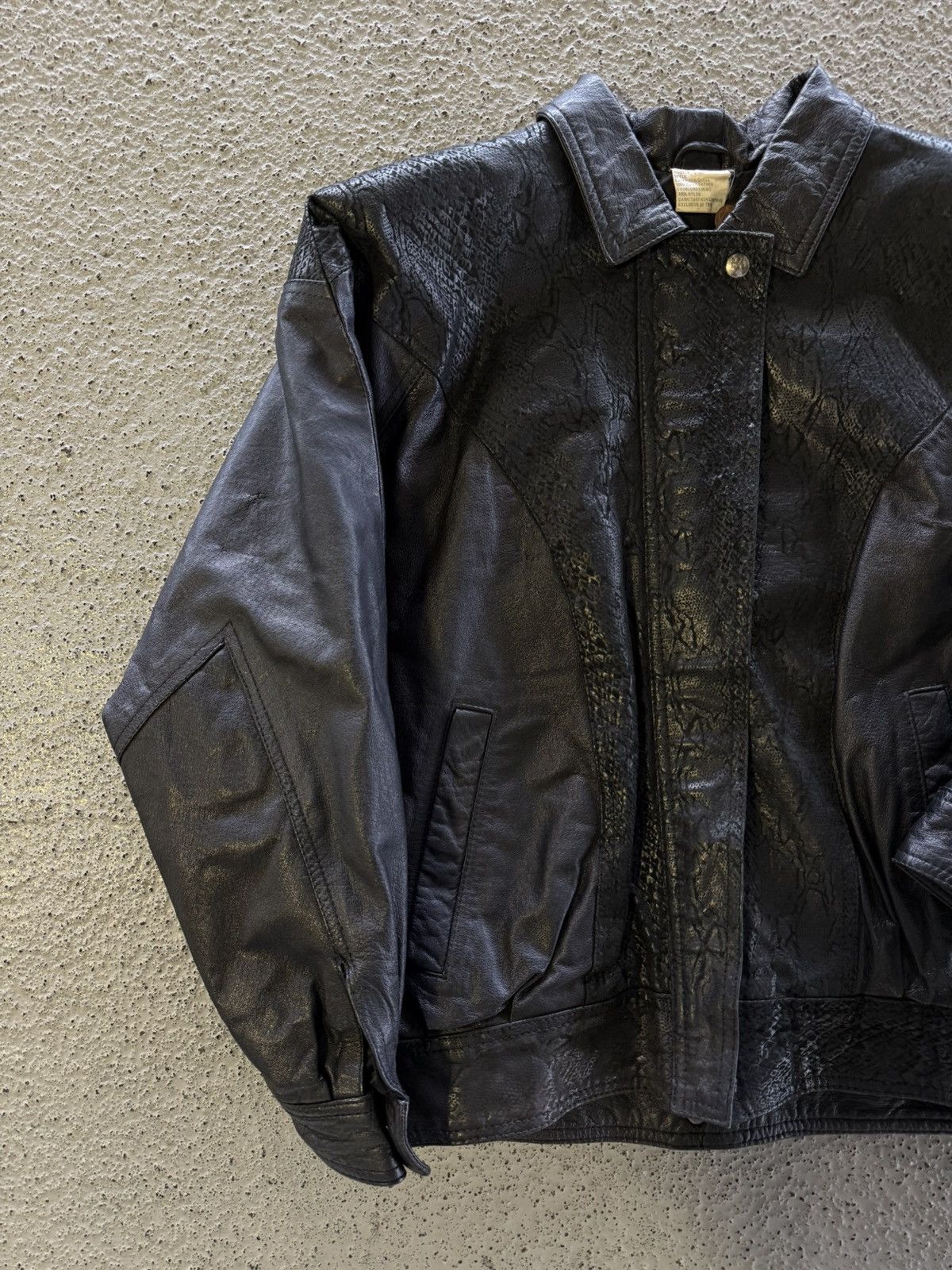 Japanese Brand × Vintage Crazy Vintage Leather French Made 90s Snakeskin USA Black Size US M / EU 48-50 / 2 - 2 Thumbnail