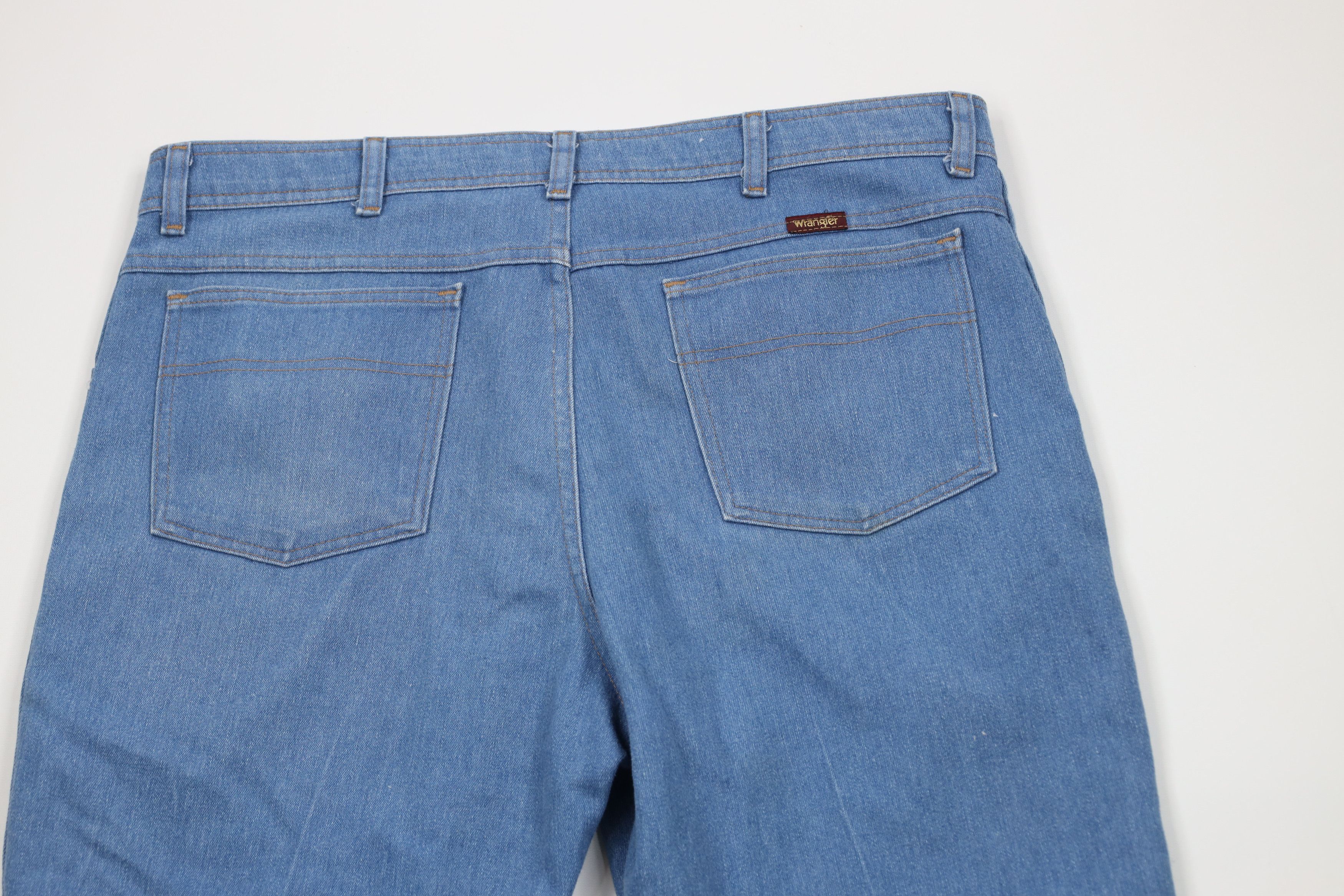 Vintage × Wrangler Vintage 90s Wrangler Flared Wide Leg Cowboy Denim Jeans Size US 38 / EU 54 - 12 Thumbnail