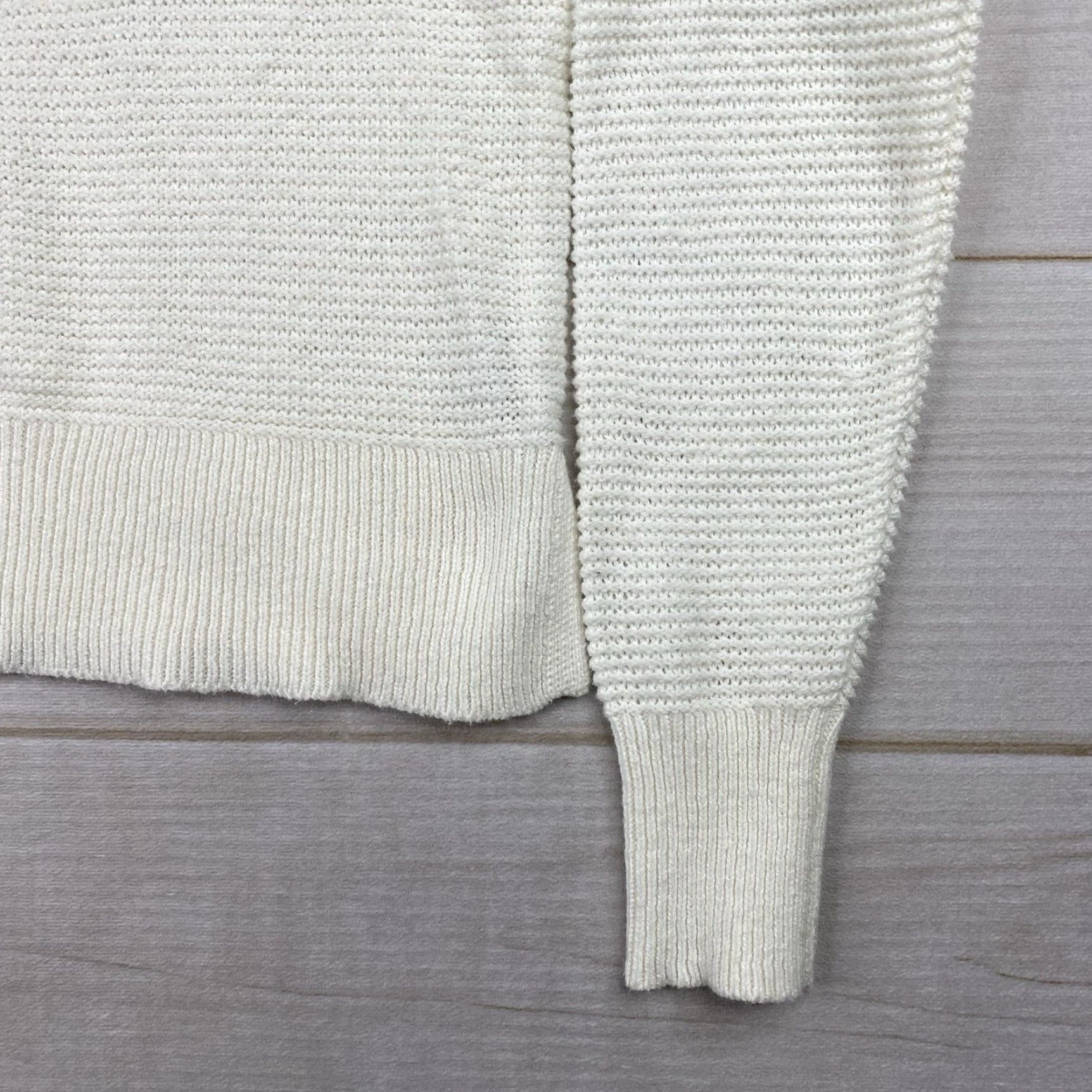 Vintage All in Motion Womens Sweater Sz S Cream Hooded Long Sleeve Knit Lightweight Cardigan Regular Size S / US 4 / IT 40 - 2 Thumbnail