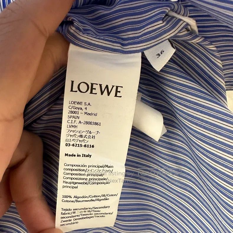 Loewe Loewe Vertical Stripe Logo Short Sleeve Shirt Size XS / US 0-2 / IT 36-38 - 4 Thumbnail