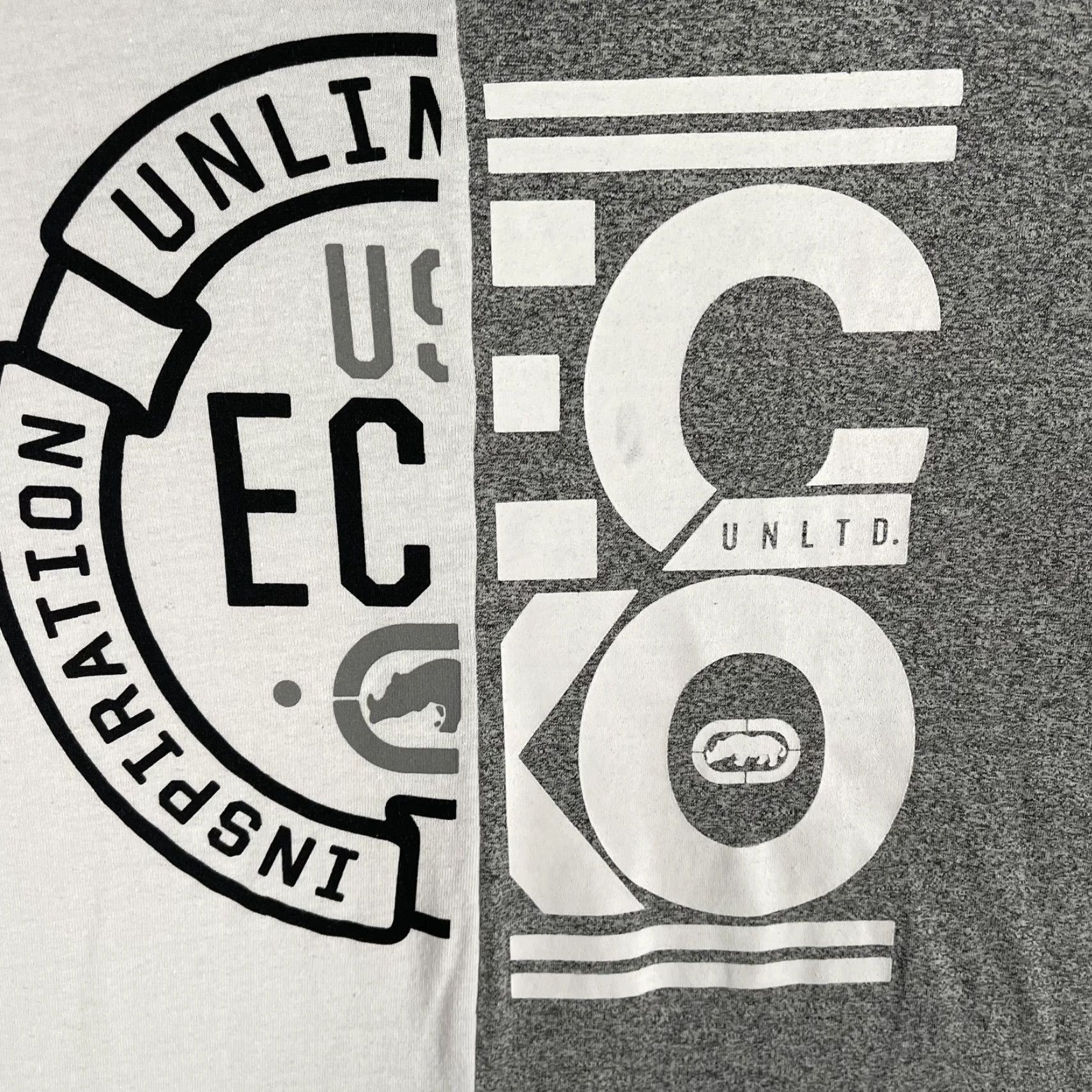 Ecko Unltd. VINTAGE Ecko Unltd Shirt Mens L White Gray Two Tone Logo Graphic Streetwear Tee Size US L / EU 52-54 / 3 - 4 Thumbnail