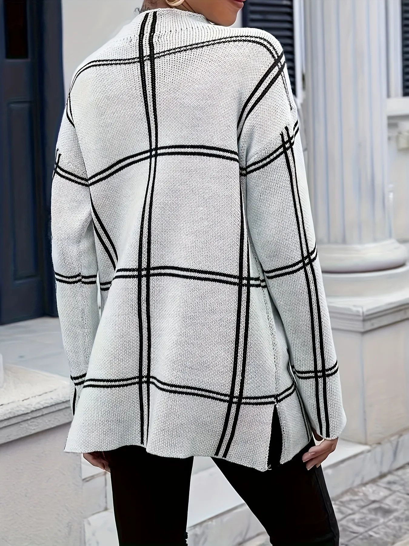 Other Plaid Casual All-match Round Neck Pullover Sweater Size XL / US 12-14 / IT 48-50 - 9 Thumbnail