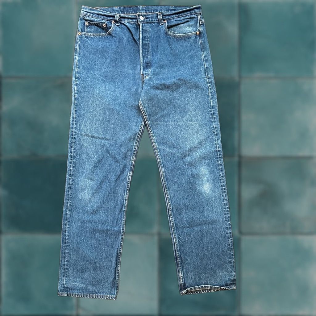 Levi's VTG Levi's 501 Jeans Button Fly Straight 40x36 Blue Denim Men Regular 90s Vintage USA Tag 501 Series Mens Jeans Size US 40 / EU 56 - 1 Thumbnail