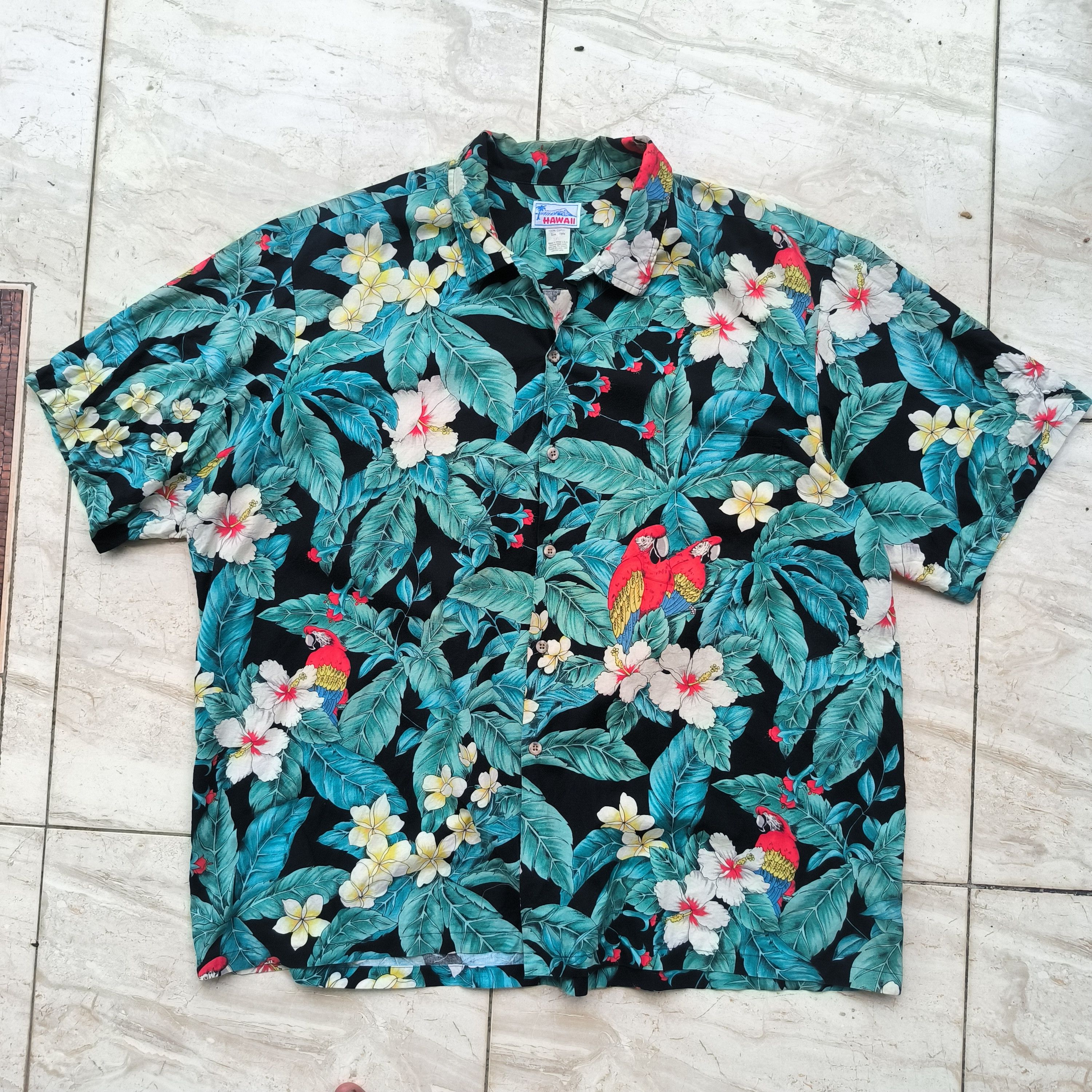 Japanese Brand Vintage Hawaiian Shirt Up-Cycled by Round Two Hawaii Size US XXL / EU 58 / 5 - 3 Thumbnail